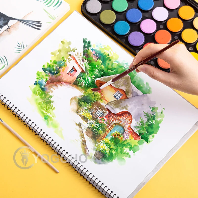 M&G kaasaskantav triikraud/plastkarp Tahke akvarell 12/28/36/48 Värvid Pigment Professionaalne akvarellimaalimistarvikute kunstitööriistade komplekt