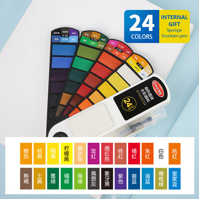 Επαγγελματικά Πτυσσόμενα Εργαλεία Ζωγραφικής σε σχήμα ανεμιστήρα Επαγγελματικά Πτυσσόμενα Εργαλεία Ζωγραφικής με Στερεά Ακουαρέλα