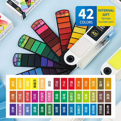 Επαγγελματικά Πτυσσόμενα Εργαλεία Ζωγραφικής σε σχήμα ανεμιστήρα Επαγγελματικά Πτυσσόμενα Εργαλεία Ζωγραφικής με Στερεά Ακουαρέλα