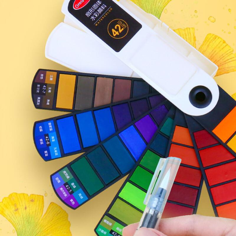 Επαγγελματικά Πτυσσόμενα Εργαλεία Ζωγραφικής σε σχήμα ανεμιστήρα Επαγγελματικά Πτυσσόμενα Εργαλεία Ζωγραφικής με Στερεά Ακουαρέλα