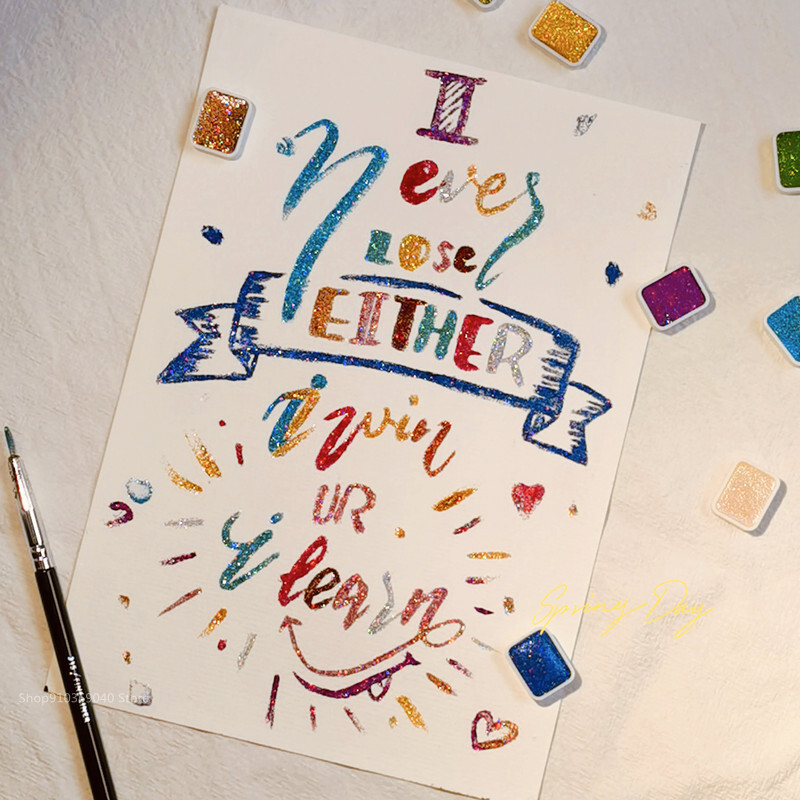 Laserska jednobojna akvarelna boja 12 boja 1 ML Čarobna linija u boji Potezi za slikanje Kist za kaligrafiju Nokti Akvarel pribor za umjetnost