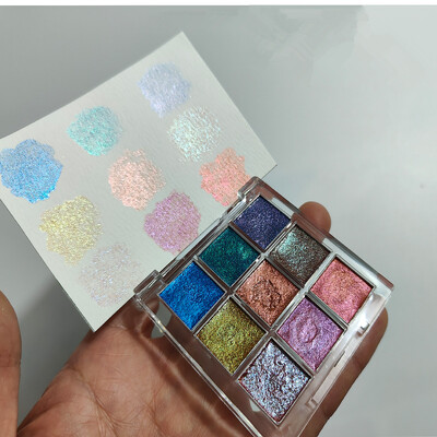 9 boja biserno jednobojnih akvarelnih boja Set Acuarelas Palette Painting Nail Fine Art Painting Manikura Set akvarelnih boja