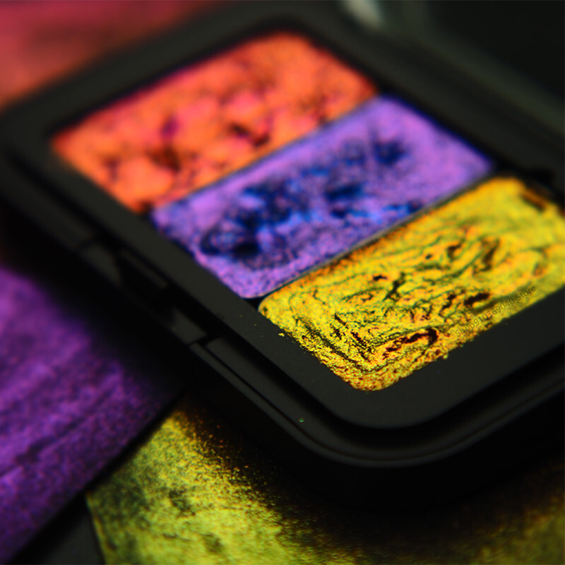 Sedefasta akvarel boja Chameleon Sjajni metalik čvrsti Acuarelas crtež Nail Art pribor za akvarel slikanje