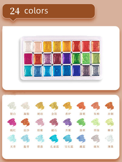 12/20/24/60 Colors Solid Metallic Akvarelinių dažų rinkinys Mini 1ml Akvareliniai Nagų Dažai Dažymui Aquarela Art Supplies