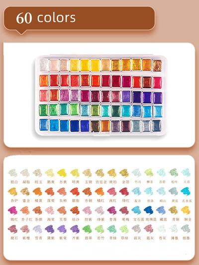 12/20/24/60 Colors Solid Metallic Akvarelinių dažų rinkinys Mini 1ml Akvareliniai Nagų Dažai Dažymui Aquarela Art Supplies