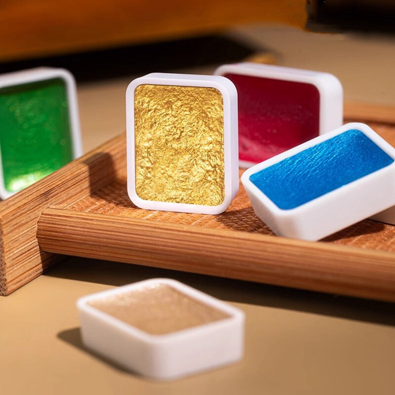 12/20/24/60 Colors Solid Metallic Akvarelinių dažų rinkinys Mini 1ml Akvareliniai Nagų Dažai Dažymui Aquarela Art Supplies