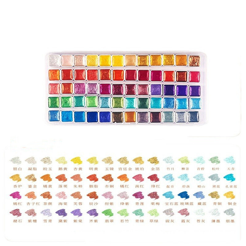 12/20/24/60 Colors Solid Metallic Akvarelinių dažų rinkinys Mini 1ml Akvareliniai Nagų Dažai Dažymui Aquarela Art Supplies