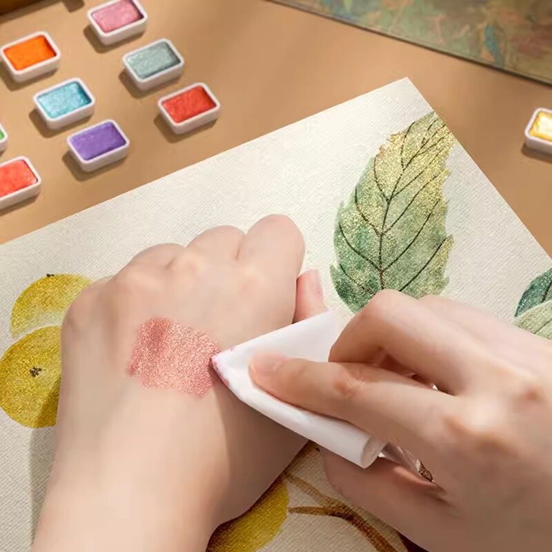 12/20/24/60 Colors Solid Metallic Akvarelinių dažų rinkinys Mini 1ml Akvareliniai Nagų Dažai Dažymui Aquarela Art Supplies