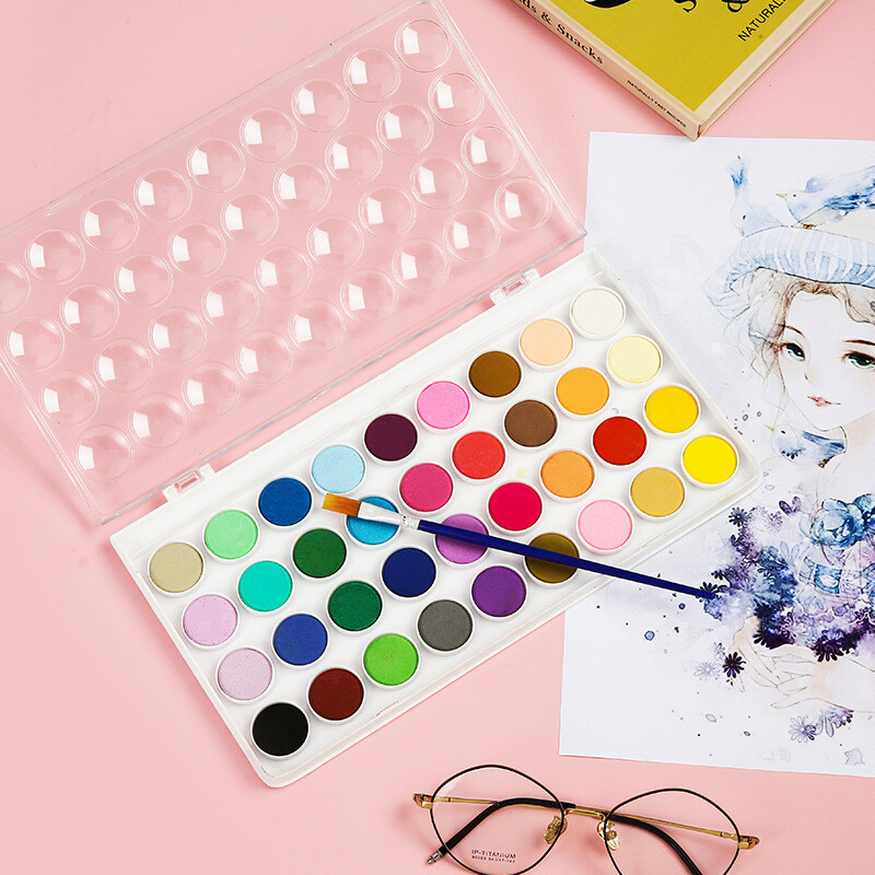 A12/21/36/48 Spalvotas vientisas akvarelės rinkinys Pigmento Art Supplies Acuarela Basic Neon Glitter Akvarelė Profesionalus dažų brėžinys