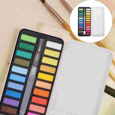 Solid Watercolor Professional Kit Paint Supply Daudzfunkcionāls ērts guaša zīmējuma piederums