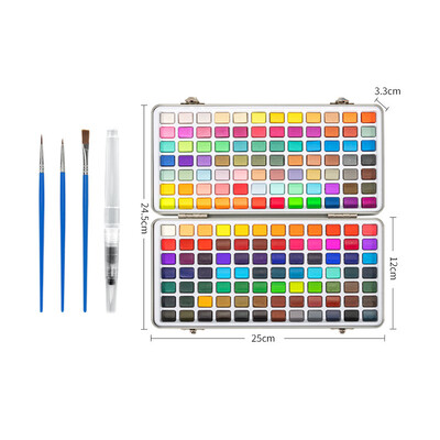 Profesionalus naujas 168 spalvų kietų akvarelinių dažų rinkinys akvarelinių pigmentų nešiojamasis geležies dėžutė pradedantiesiems piešimo meno reikmenys