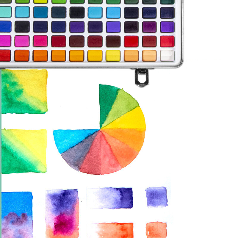 Profesionalus naujas 168 spalvų kietų akvarelinių dažų rinkinys akvarelinių pigmentų nešiojamasis geležies dėžutė pradedantiesiems piešimo meno reikmenys