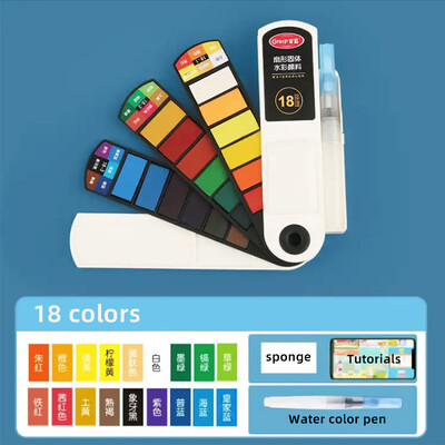 Nešiojamas vientisas akvarelinių dažų rinkinys 18/24/36/42 spalvų akvarelinė spalva su rašikliu pradedantiesiems studentams, piešiantiems mokyklines reikmenis