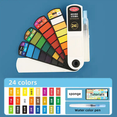 Nešiojamas vientisas akvarelinių dažų rinkinys 18/24/36/42 spalvų akvarelinė spalva su rašikliu pradedantiesiems studentams, piešiantiems mokyklines reikmenis