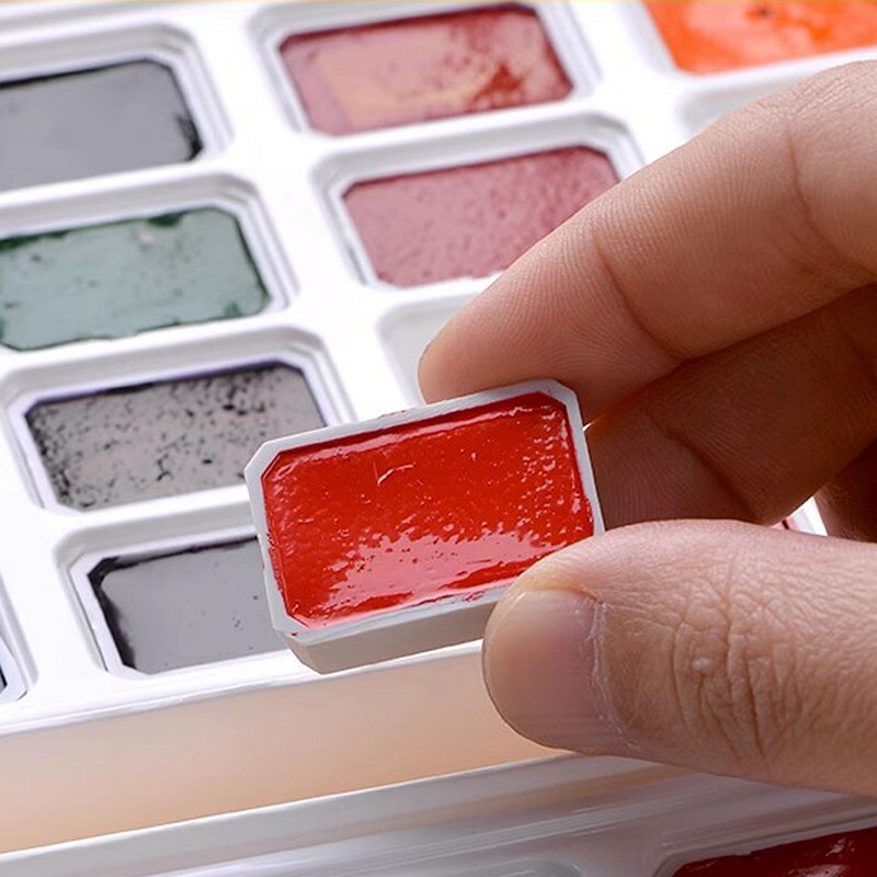 Rosa 16/24 Colors Solid akvarelinių dažų rinkinys Profesionali akvarelė, skirta tapybos meno reikmenims