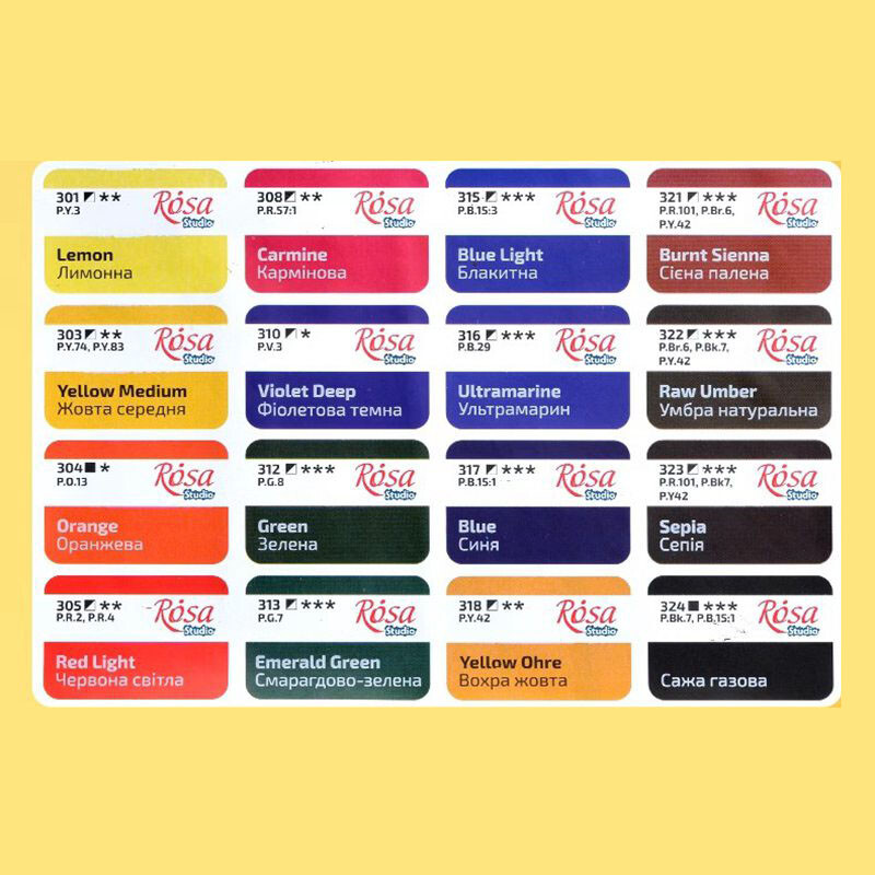 Rosa 16/24 Colors Solid akvarelinių dažų rinkinys Profesionali akvarelė, skirta tapybos meno reikmenims