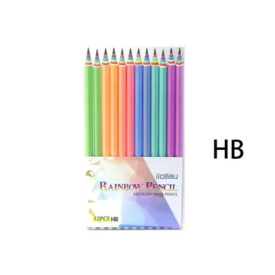 Rainbow popierinis pieštukas 12 / dėžutė Studentas HB Eskizas Rašymas Pieštukas Mokyklinis Tapyba Kanceliarinės prekės Biuro reikmenys Vaikų dienos dovana
