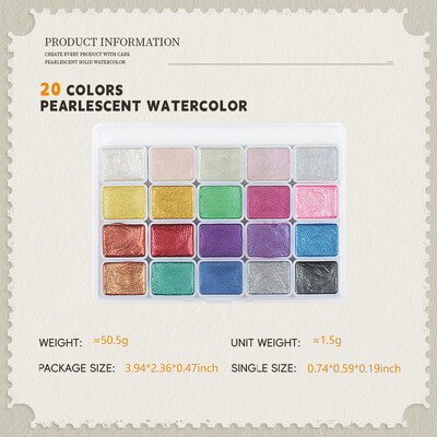 SeamiArt 20 24 36 48 60 Colors Pearlescent Σετ ακουαρέλας για Σχέδιο Ζωγραφική Γράψιμο Nail Art Creation Art Supplies