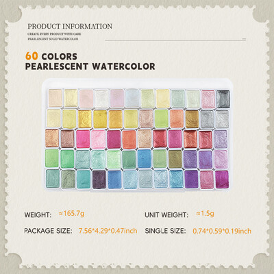SeamiArt 20 24 36 48 60 Colors Pearlescent Σετ ακουαρέλας για Σχέδιο Ζωγραφική Γράψιμο Nail Art Creation Art Supplies
