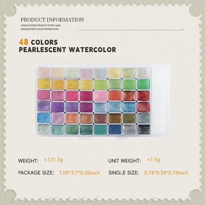 SeamiArt 20 24 36 48 60 Colors Pearlescent Σετ ακουαρέλας για Σχέδιο Ζωγραφική Γράψιμο Nail Art Creation Art Supplies