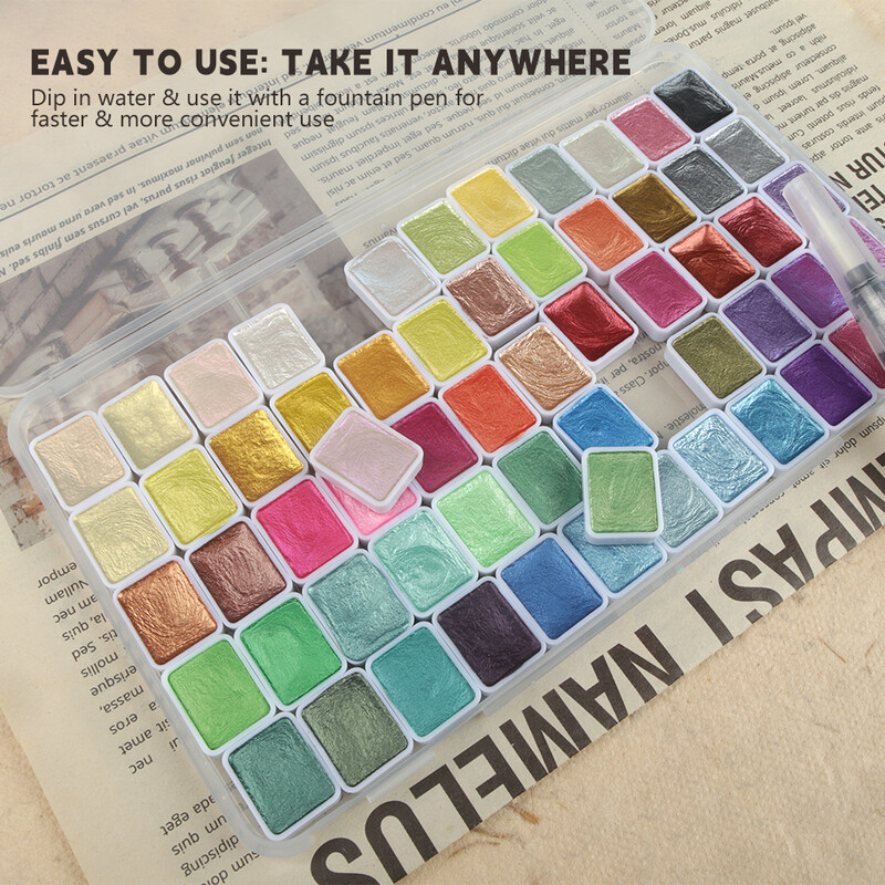 SeamiArt 20 24 36 48 60 Colors Pearlescent Σετ ακουαρέλας για Σχέδιο Ζωγραφική Γράψιμο Nail Art Creation Art Supplies