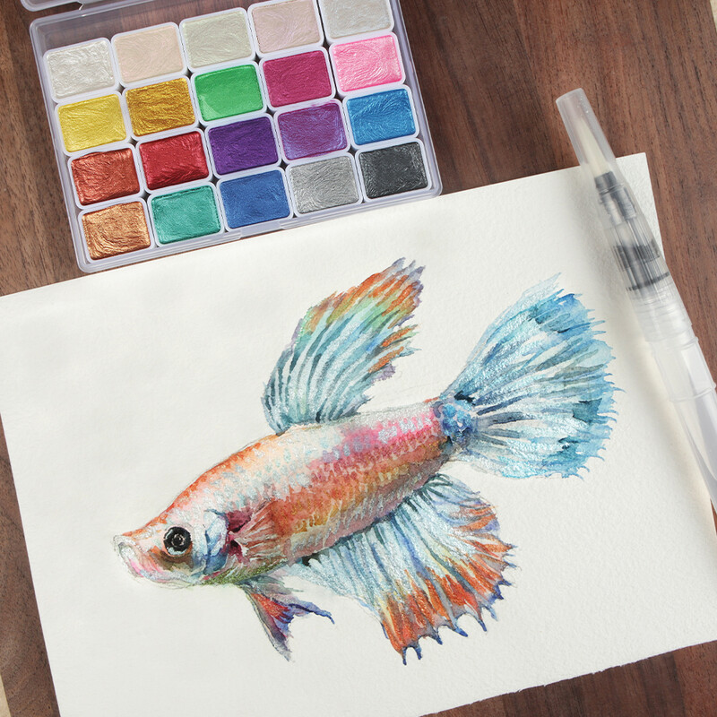 SeamiArt 20 24 36 48 60 Colors Pearlescent Σετ ακουαρέλας για Σχέδιο Ζωγραφική Γράψιμο Nail Art Creation Art Supplies