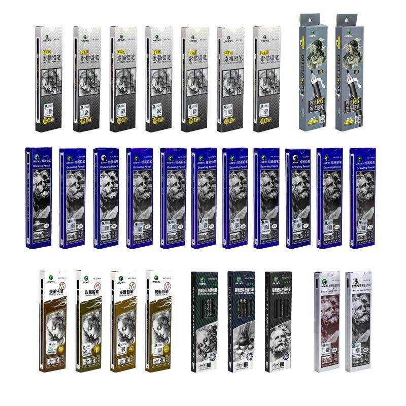 12PCS/BOX profesionalus eskizavimo pieštukas lauko eskizavimo meno specialus pieštukas anglies rašiklis 4H/2h/HB/2B/4B/6B/8B/10B/
