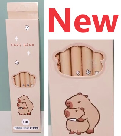 12Pcs / Box Cartoon Capybara Skice Olovka Drvene olovke s olovkom HB Olovka Dječja olovka za crtanje Školsko pisanje Papirnice Poklon