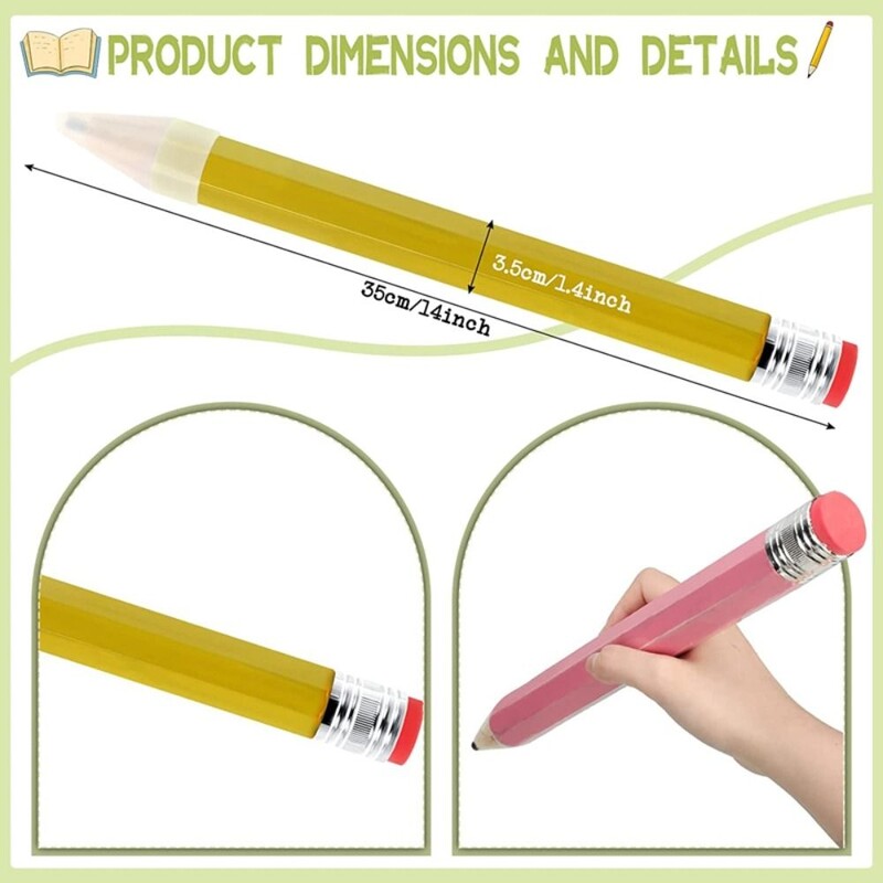 Ξύλινο γιγάντιο μολύβι Μεγάλο μολύβι ξύλου Τεράστιο μολύβι διασκεδαστικό δώρο καινοτομία Παιχνίδι Δημιουργικό χαρτικά με γόμα