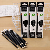 12 vnt. dėžutėje 2B pieštukas Studentų tapyba Rašymo pieštukas Estetinės raštinės reikmenys Mokykliniai reikmenys Eskizas Pieštukas Meno reikmenys Pieštukų rinkinys