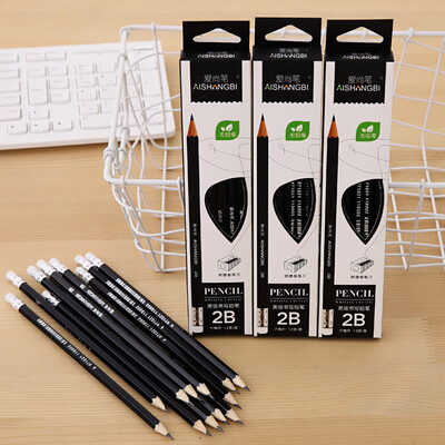 12 vnt. dėžutėje 2B pieštukas Studentų tapyba Rašymo pieštukas Estetinės raštinės reikmenys Mokykliniai reikmenys Eskizas Pieštukas Meno reikmenys Pieštukų rinkinys