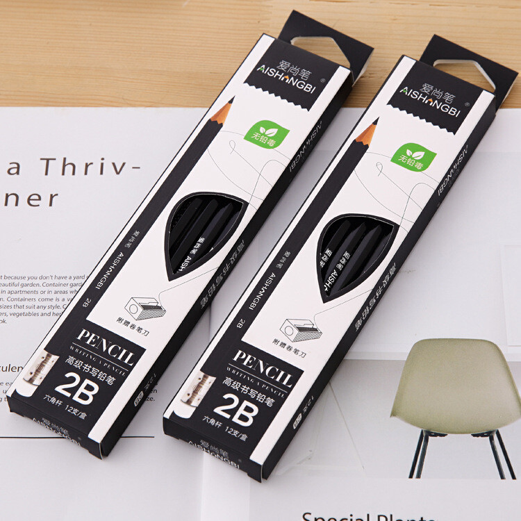 12 vnt. dėžutėje 2B pieštukas Studentų tapyba Rašymo pieštukas Estetinės raštinės reikmenys Mokykliniai reikmenys Eskizas Pieštukas Meno reikmenys Pieštukų rinkinys