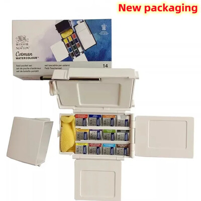Winsor Newtoni akvarellireisikomplekt, kaasaskantav 12-värviline poolplokk luksuslik visandid algajatele käsitsi maalitud kunstitarbed