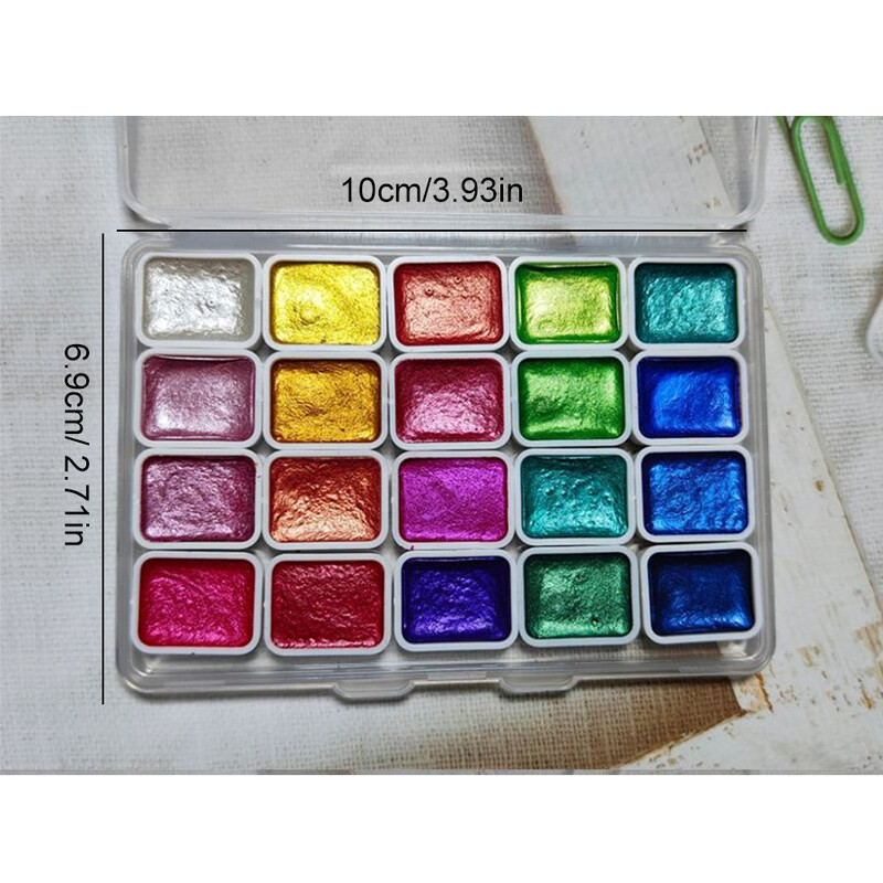 20 spalvų 0.03oz Solid Pearlescent akvarelinių dažų rinkinys Chameleon Glitter Pigment Student akvarelės tapyba Nail Deco Art Pain