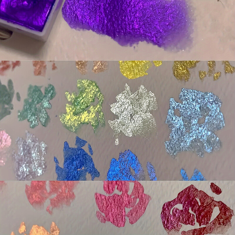 20 spalvų 0.03oz Solid Pearlescent akvarelinių dažų rinkinys Chameleon Glitter Pigment Student akvarelės tapyba Nail Deco Art Pain