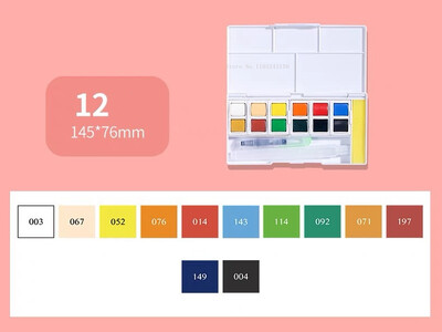 48 värviga ühevärvilised akvarellvärvid kunsti maalimistööriistade komplekt algajatele käsitsi maalitud akvarellide loomispalett Vesivärvi tarvikud