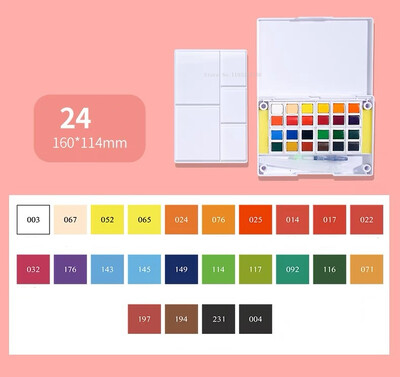 48 värviga ühevärvilised akvarellvärvid kunsti maalimistööriistade komplekt algajatele käsitsi maalitud akvarellide loomispalett Vesivärvi tarvikud