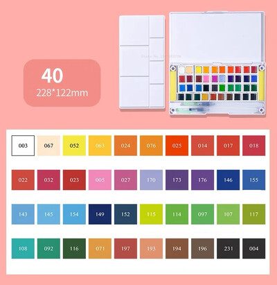 48 värviga ühevärvilised akvarellvärvid kunsti maalimistööriistade komplekt algajatele käsitsi maalitud akvarellide loomispalett Vesivärvi tarvikud