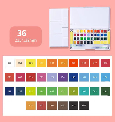 48 värviga ühevärvilised akvarellvärvid kunsti maalimistööriistade komplekt algajatele käsitsi maalitud akvarellide loomispalett Vesivärvi tarvikud