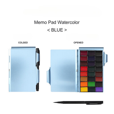 Set portabil de vopsea acuarelă solidă, cutie de vopsea de calitate profesională pentru artă, perie de tonifiere, materiale pentru schițe în aer liber pentru studenți