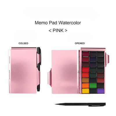 Set portabil de vopsea acuarelă solidă, cutie de vopsea de calitate profesională pentru artă, perie de tonifiere, materiale pentru schițe în aer liber pentru studenți