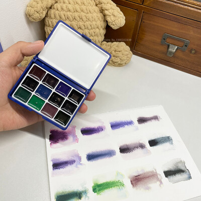 12/24color Rubens Schmink Van Gogh 0,5 ml / 1 ml vientisa akvarelė, atskiri dažai Art lauko akvarele tapyba nešiojamasis pigmentas