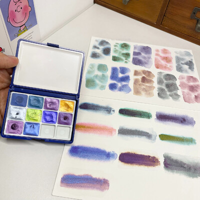 12/24color Rubens Schmink Van Gogh 0,5 ml / 1 ml vientisa akvarelė, atskiri dažai Art lauko akvarele tapyba nešiojamasis pigmentas