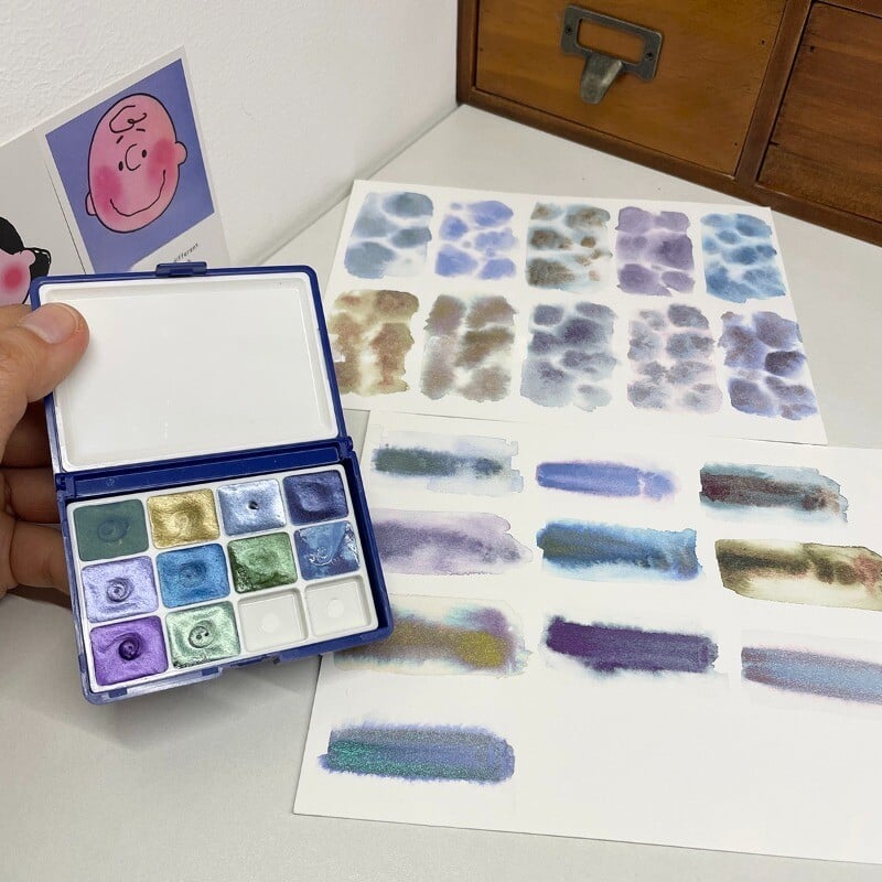 12/24color Rubens Schmink Van Gogh 0,5 ml / 1 ml vientisa akvarelė, atskiri dažai Art lauko akvarele tapyba nešiojamasis pigmentas