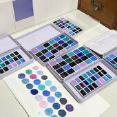 Rubensi taevasinine lilla 24 värvi ühevärviline akvarellpigmendi alampakett Akvarellmaali meister käsiraamatu illustratsiooni kujundus