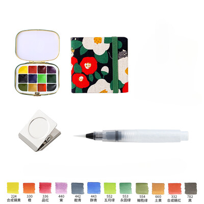 Nešiojamas 12 spalvų Schmincke akvarelinių dažų dėžutės rinkinys Akvarelės subpaketas Studentų eskizų piešimui kelionėms meno reikmenys