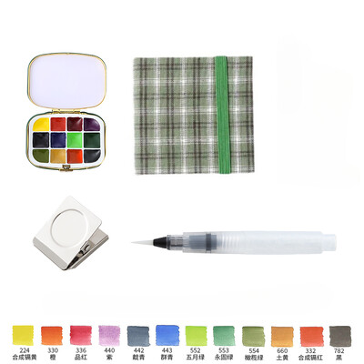 Nešiojamas 12 spalvų Schmincke akvarelinių dažų dėžutės rinkinys Akvarelės subpaketas Studentų eskizų piešimui kelionėms meno reikmenys