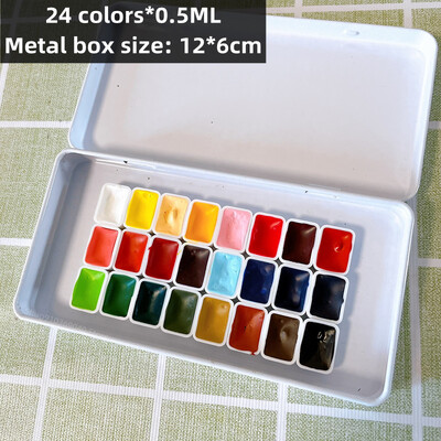 Japonija GEKKOSO Moonlight Village permatomų akvarelinių dažų 24 spalvų Macaron senovinio stiliaus akvarelės meno reikmenys