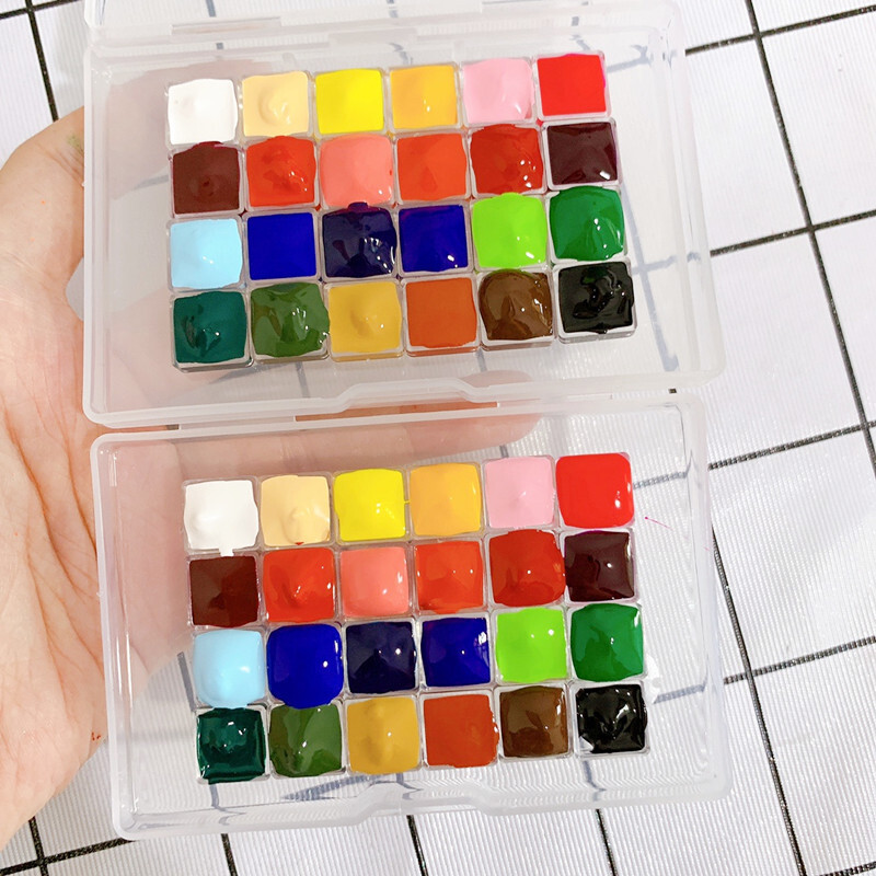 Japonija GEKKOSO Moonlight Village permatomų akvarelinių dažų 24 spalvų Macaron senovinio stiliaus akvarelės meno reikmenys