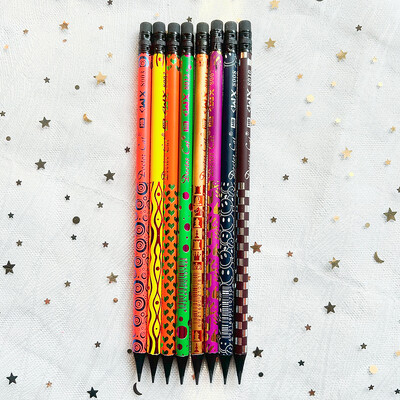 8 vnt Novelty Kawaii Black Wood Eraser Pieštuko raštinės reikmenys Mieli mokykliniai daiktai HB pieštukas rašymui Piešimas Vaikų prizai